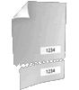Eintrittskarte DIN A6 perforiert & 2 x nummeriert 4/4 farbig mit beidseitig partieller Glitzer-Lackierung