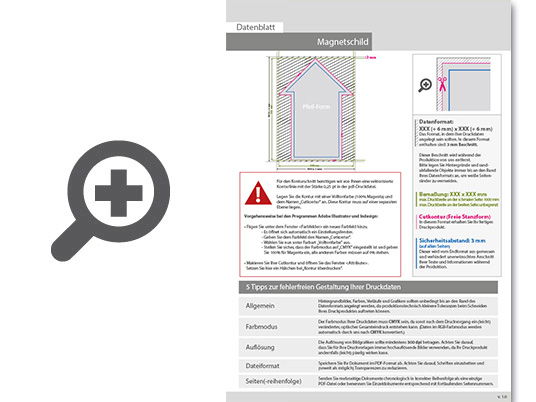 Product Bild hochwertiges_magnetschild_in_pfeil-form