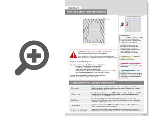 Product Bild leichtschaumplatte_stadur_mit_anti-graffiti-lack_gl__nzend_in_glocke-form_konturgefr__st___einseitig_4_0-farbig_bedruckt