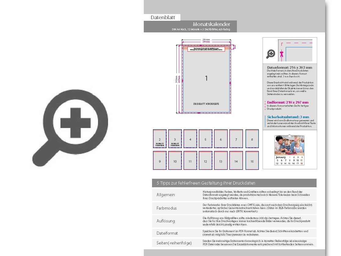 Product Bild monatskalender_15_blatt_(12_monate_+_3_deckbl__tter)__einseitig_bedruckt_4_0_farbig__din_a4_hoch_(210_x_297_mm)